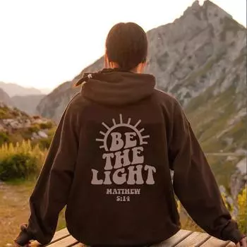 Be The Light Карманные толстовки Повседневные Длинные рукава толстовки с завязками Толстовки Женская одежда S коричневый