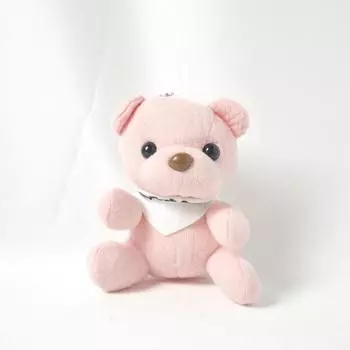 Bear Doll Small Plush Doll, Keychain Sitting Bear Doll Pendant Doll 10cm розовый