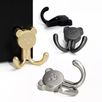 Bear shape Hanging Clothes Hook Rust-proof Wall Coat Rack Wall Hanging Hook Living Room style 2