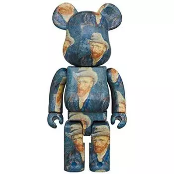 Bearbrick Ван Гог в серой фетровой шляпе Гог в серой фетровой шляпе высота MEDICOM TOY Шляпа для автопортрета BE@RBRICK Музей фургонов Автопортрет 1000% (Общее количество серый