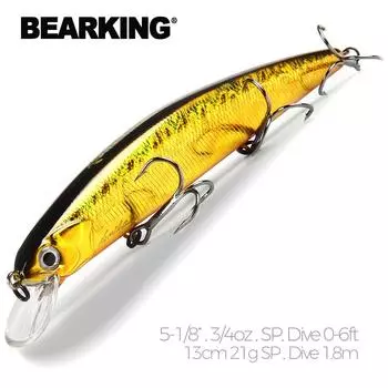 Bearking 13 см 21 г SP глубина 1,8 м хорошие рыболовные приманки воблер жесткая приманка качество профессиональный гольян для рыболовных снастей A
