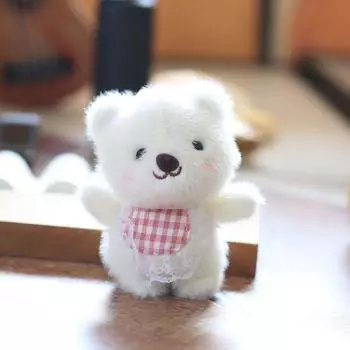 Bearshaped Keychain Plush Charm Short Pile Material Bag Collecting Decoration