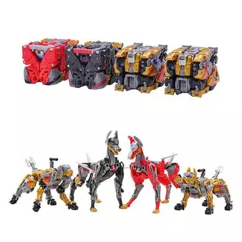 BEASTBOX 52TOYS BOTCON ограниченный тираж «Набор из четырех собак» деформированная игрушка Четыре робота могут быть объединены в трансформирующиеся игрушки Окрашенная высокоподвижная фигурка Меха