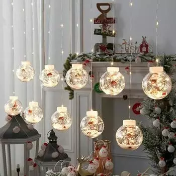 Beautiful Creative Christmas LED Light String Wish Ball Stars Decoration Lamp Wedding Holiday Party Atmosphere Lantern
