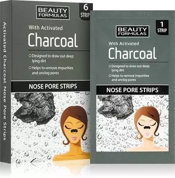 Beauty Formulas Угольный очищающий пластырь против расширения пор в носу TU прозрачный