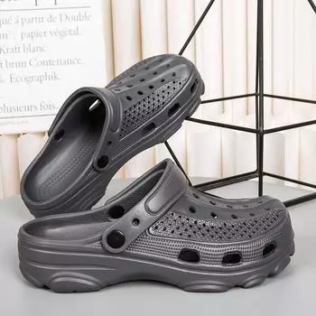 Bebealy Fashion Men Clogs Slippers Unisex Summer Outdoor Garden Shoes Outdoor Nonslip Waterproof Slides Men Vacation Holes Shoes 37&CHINA белый