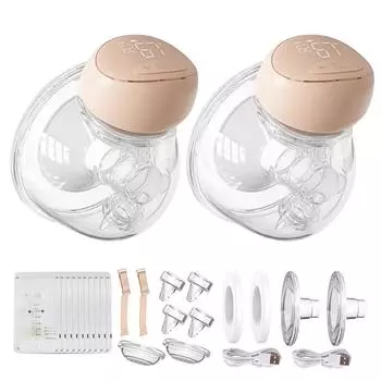 BEBEBAO P7 2 шт. в упаковке, носимый электрический молокоотсос Hands Free, емкость 8 унций/240 мл, 3 режима, 10 всасываний 2 Pack