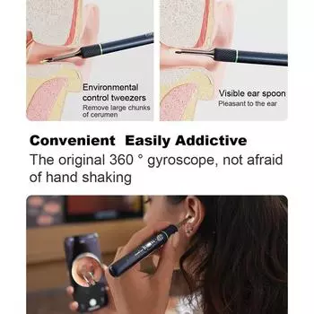 Bebird Note5 Pro Ear Cleaner Визуальный инструмент для удаления ушной серы HD Эндоскопический пинцет 2 в 1 Мини-камера для чистки ушей Отоскоп Здравоохранение