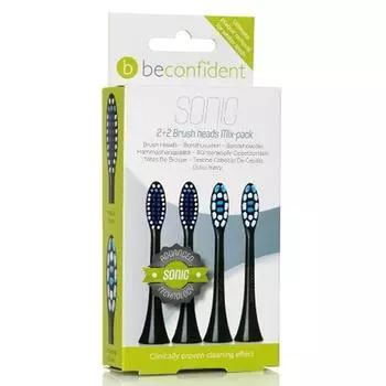 Beconfident Sonic Whitening & Regular насадки для щеток черного цвета 2+2 шт.