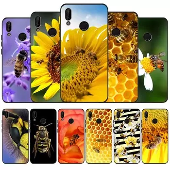 bee black Phone Case for huawei P40 P30 P20 P10 Pro P9 Lite nova 4E 6SE Psmart 2 2019 Y6 9 Prime cover Shell Huawei P9 Lite