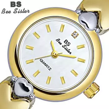 BEE SISTER BS Женские наручные часы с персиковым сердечком на маленькой цепочке Платье Золотые часы Женские часы из нержавеющей стали Серебряные часы Женские кварцевые часы Femme Without box золотой
