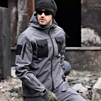 Beetle Invader Soft Shell Charge Coat Ветровка Водонепроницаемое уличное пальто и кожа акулы L чёрный