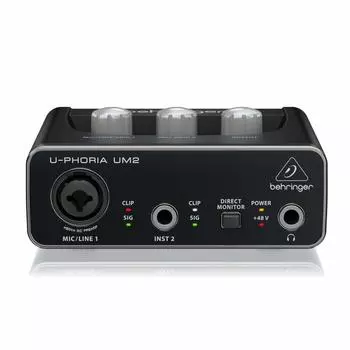 Behringer 2 входа 2 выхода USB аудио интерфейс черный 1-канальный UM2 U-PHORIA