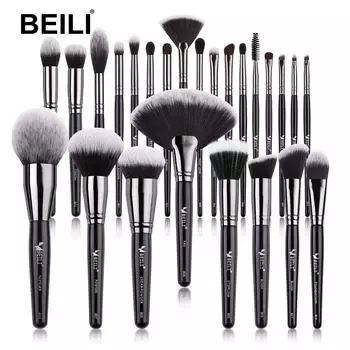 BEILI 25/15 шт. профессиональный набор кистей для макияжа премиум-класса синтетический тональный крем кабуки пудра для лица румяна консилеры тени для век набор кистей для макияжа