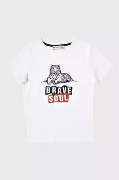 Белая футболка с принтом Brave