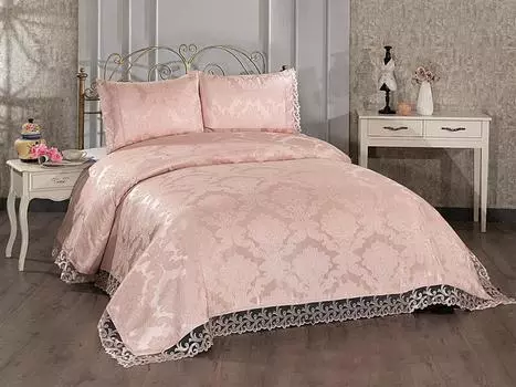 Belinda Двуспальное Покрывало 250x250 см с Наволочкой Розовый