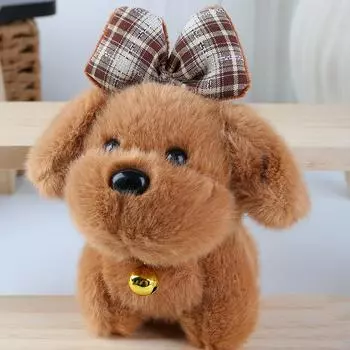 Bell Bow Dog Cute Plush Doll Keychain For Bag Decoration And Gift Collectors