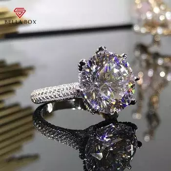 BELLA BOX 6,5 карат 8-сердце 8-стрелковое кольцо PT950 с покрытием из группы с имитацией бриллианта, импортное открывающееся кольцо с бриллиантом Mossan Resizable17.3mm кармин