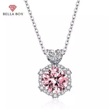 BELLA BOX двойное персиковое сердце кулон ожерелье несколько цветов модные свадебные помолвочные украшения синий
