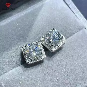BELLA BOX Eternity квадратные женские серьги-гвоздики геометрической формы с блестящим камнем CZ, нежные серьги для девочек, вневременные популярные украшения