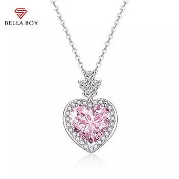 BELLA BOX Фиолетовый кулон в форме сердца, ожерелье, многоцветное модное свадебное обручальное ювелирное изделие розовый