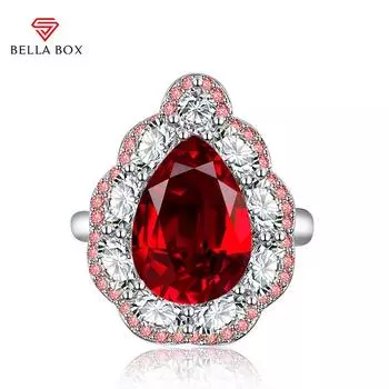 BELLA BOX, кольца в форме капли с изменяемым размером для женщин, циркон, помолвка, ювелирные украшения, подарок Adjustable Opening зелёный