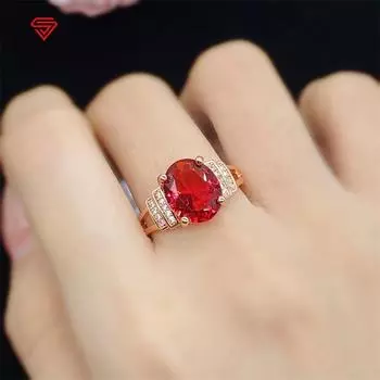 Bella Box красные овальные кольца новые темпераментные открывающиеся кольца для женщин циркон для помолвки изысканные нежные ювелирные изделия в подарок Adjustable Opening розы красного