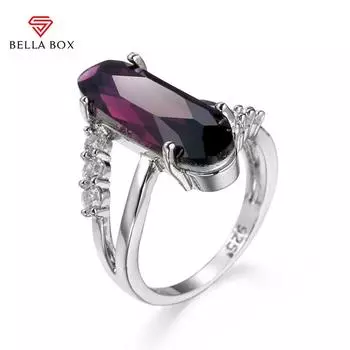 Bella Box модные овальные обручальные кольца с кристаллами кубического циркона для женщин, роскошное фиолетовое кольцо для помолвки, модные украшения 6 фиолетовый