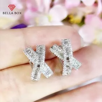 BELLA BOX модные серьги-гвоздики с крестом для женщин, пирсинг ушей, простые стильные женские аксессуары, вечерние, повседневная одежда, ювелирные изделия