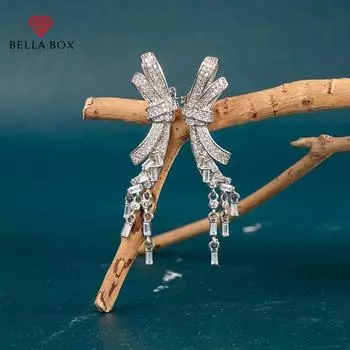 Bella Box модные серьги с крыльями ангела женские обручальные свадебные роскошные аксессуары эстетические серьги женские массивные ювелирные изделия