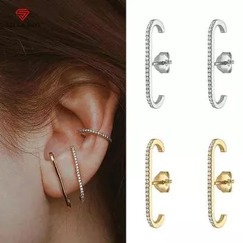 BELLA BOX модные ювелирные изделия женские серьги-гвоздики высокого качества серебряного/золотого цвета Bling CZ Stone необычный подарок для девушки эффектные серьги белый