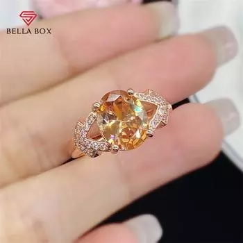 Bella Box Новая мода темперамент в форме яйца розовое золото открывающиеся кольца для женщин Очарование свадьба помолвка изысканные простые ювелирные изделия новые модные Adjustable Opening жёлтый