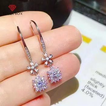 BELLA BOX новые модные серьги-капли с цветком для женщин, изящный кулон, высокое качество, обручальные кольца, трендовые серьги, женские украшения светло-фиолетовый