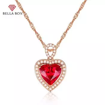Bella Box новый в форме сердца любовь красный модный кулон цвета розового золота женская цепочка на ключицу ювелирные изделия для женщин очаровательная свадебная помолвка