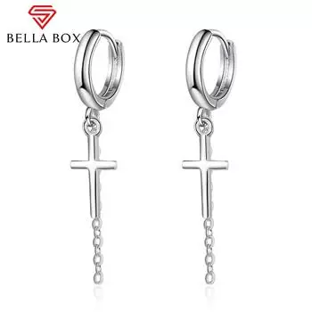 BELLA BOX серьги-цепочки с крестом, ювелирные изделия, оптовая продажа для свадебной вечеринки, подарок