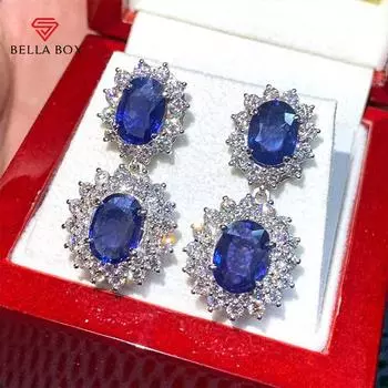 Bella Box синие висячие серьги с фианитом для женщин, элегантные женские аксессуары для помолвки, свадьбы, модные ювелирные изделия, подарок высокого качества синий