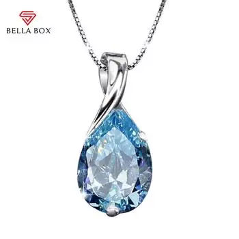 Bella Box в форме синей воды, хит продаж, темпераментный кулон на ключицу, цепочка для женщин, свадебные украшения белый/синий