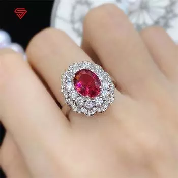 Bella Box великолепные кольца в форме красного цветка для женщин с цирконом для помолвки, изысканные персонализированные ювелирные изделия, подарок Adjustable Opening розы красного