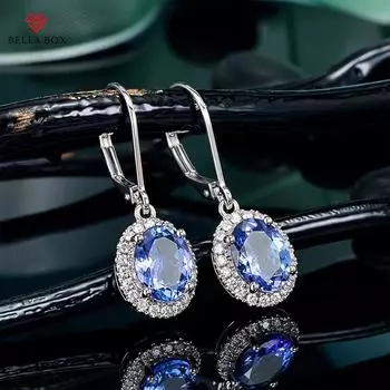 BELLA BOX винтажные синие висячие серьги для женщин, аксессуары для вечеринок в стиле ретро, великолепный подарок на день рождения, женские обручальные кольца, ювелирные изделия синий
