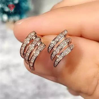 BELLA BOX женские шикарные серьги-гвоздики с кристаллами циркона простой стиль серьги для девочек повседневная одежда вечерние эффектные ювелирные изделия подарок