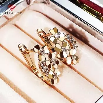 BELLA BOX золотые серьги с цветком, женские модные универсальные женские аксессуары, нежный подарок, эстетические украшения