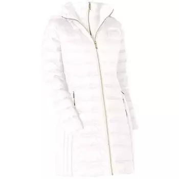 Бело-белое компактное пальто с капюшоном MICHAEL KORS 3 4