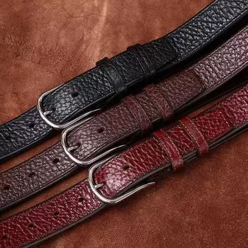 Belt Men s Thickened Double-Sided Available African Bison Leather Pattern First Layer Cowhide Leather High-End Business Belt 100cm