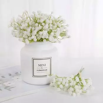 Белые цветы Babys Breath Искусственные белые цветы Гипсофила DIY Цветочные букеты Композиция Свадебное украшение для домашнего стола