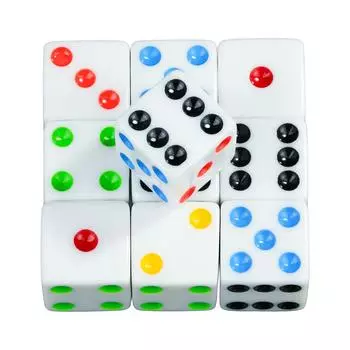 Белые игральные кости 10 шт. 6-гранные игральные кости квадратные углы 16 мм математические развлечения акриловые игральные кости инструмент жёлтый