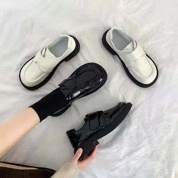 Белые маленькие кожаные туфли Jk, женская юбка, весенне-летняя нишевая обувь в стиле ретро во французском и британском стиле Мэри Джейн с большим носком 39