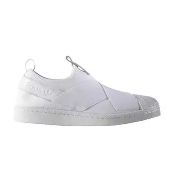 Белые женские кроссовки без шнуровки adidas Superstar S81338