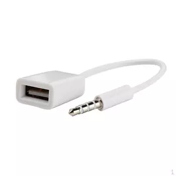 Белый аудиоразъем AUX 3,5 мм с разъемом USB 2.0 типа A женский OTG кабель-переходник для автомобиля MP3