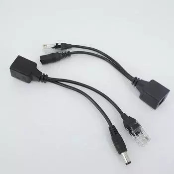 Белый, черный POE пассивный Power RJ45 DC Over Ethernet Кабель-адаптер POE Splitter Модуль питания инжектора 12-48 В для IP CCTV Camea