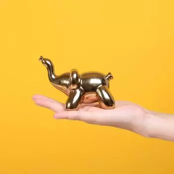 Белый фарфоровый фарфоровый слон, декоративные украшения, золотая керамическая статуя животного, орнамент для комнаты